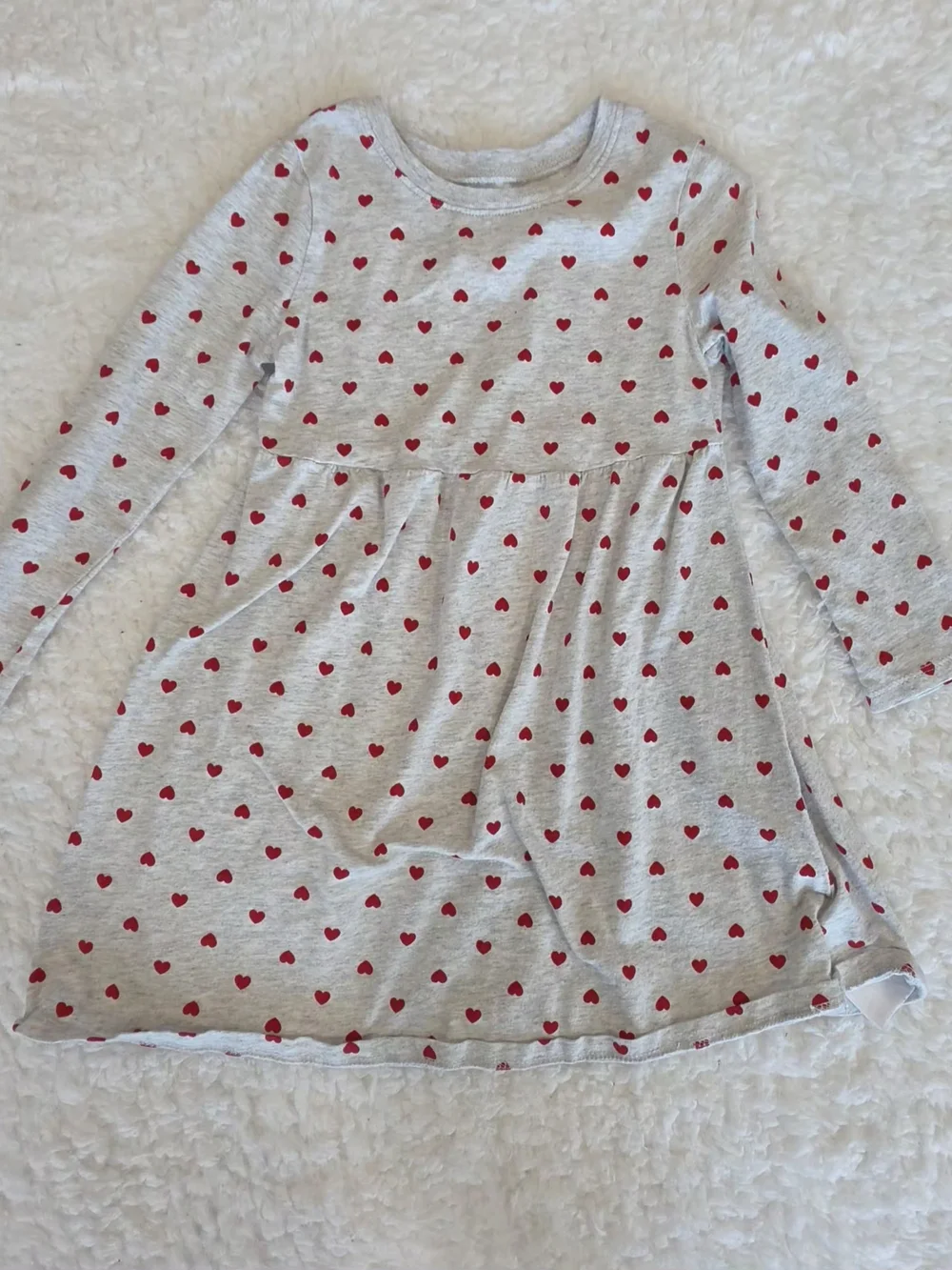 Old Navy Gray Knit Dress with Red Heart Print